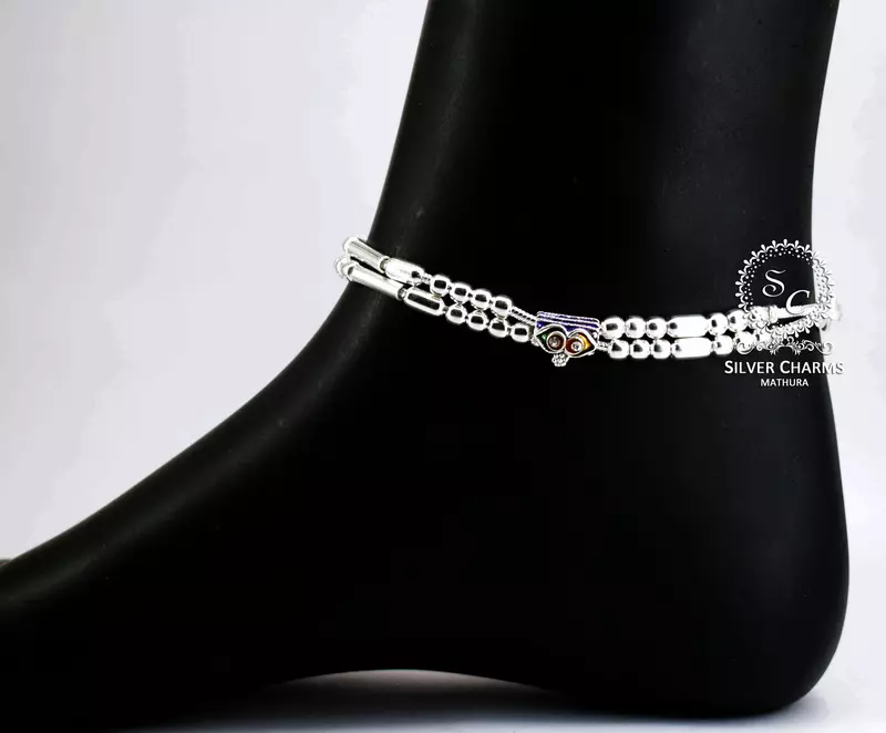 Banarasi silver payal pattern Banarasi silver payal pattern